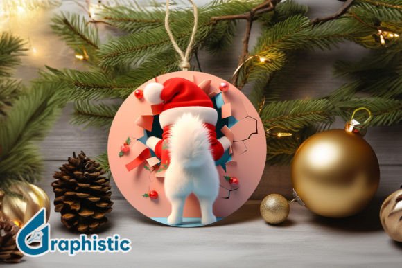 3D Dog Christmas Ornament Back 23 Illustrations