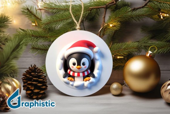 3D Penguin Christmas Ornament Front 00: A Fresh Take on Illustrations