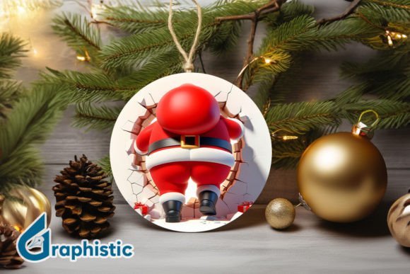 3D Santa Christmas Ornament Back 77 for Illustrations