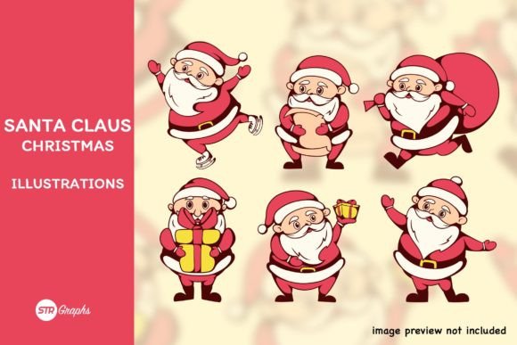 6 Santa Claus Christmas - Character Pack Illustrations Review