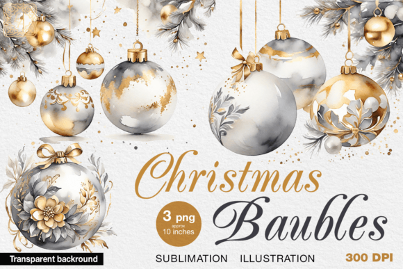 Christmas Decor Watercolor PNG for Local Business Branding