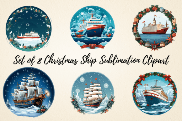 Christmas Ship Sublimation Clipart Review