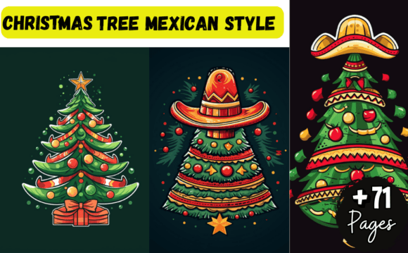 CHRISTMAS TREE MEXICAN STYLE for Illustrations