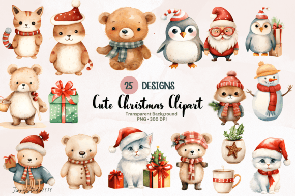 Cute Christmas Sublimation Illustrations for Local Brands