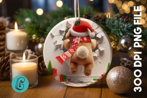 Cute Dog Christmas Ornament Back 29: Illustrations for Holiday Branding