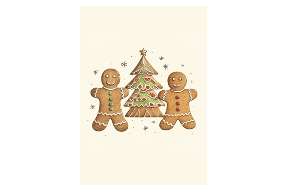 Gingerbread Cookies Christmas Card Illustrations for Festive Branding