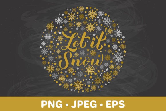 Let it Snow. Winter Quote. Christmas Illustration Review