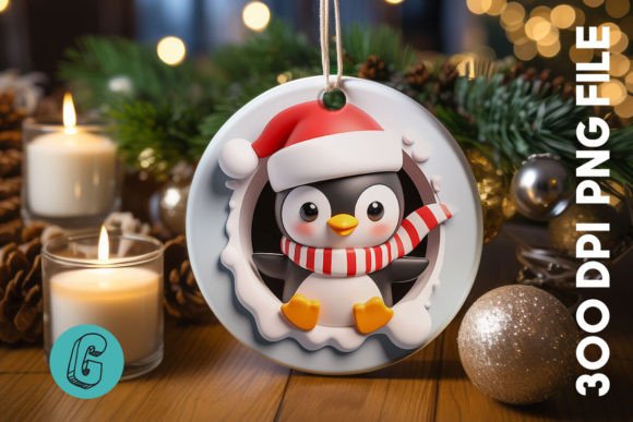 Penguin Christmas Ornament Front 84 for Modern Illustrations