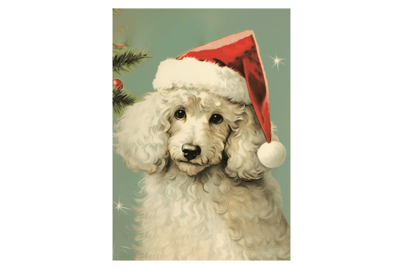 Poodle Christmas Card: Festive Illustrations for Local Branding