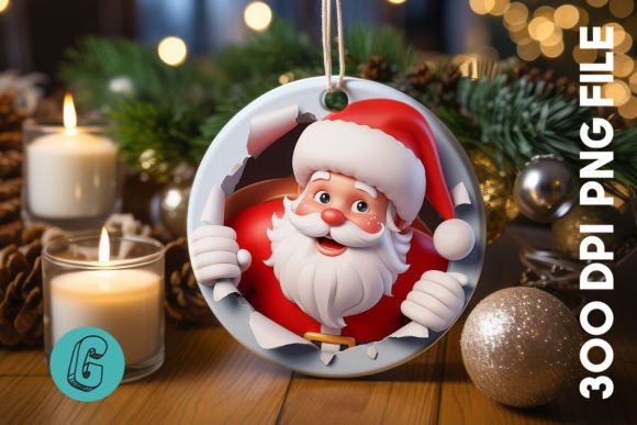 Santa Christmas Ornament Front 68: Premium Illustrations for Modern Blogs