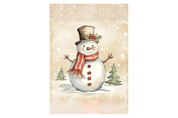 Snowman Christmas Card 3: Festive Illustrations for Modern Blogs