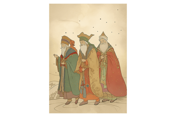 Three Wise Men Christmas Card 1: Premium Illustrations for Crafters